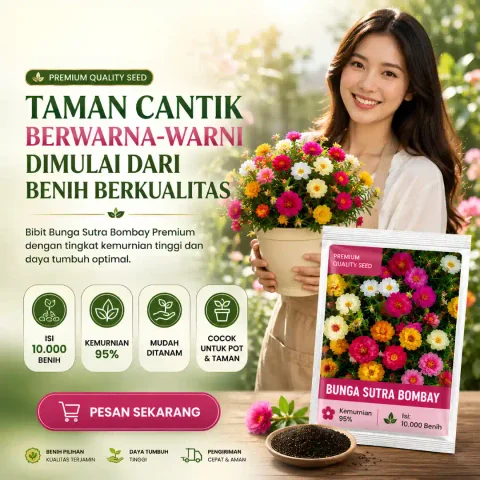 Benih Bunga Sutra Bombay Premium Warna-Warni Foto solusi Benih Bunga Sutra Bombay Premium Warna-Warni